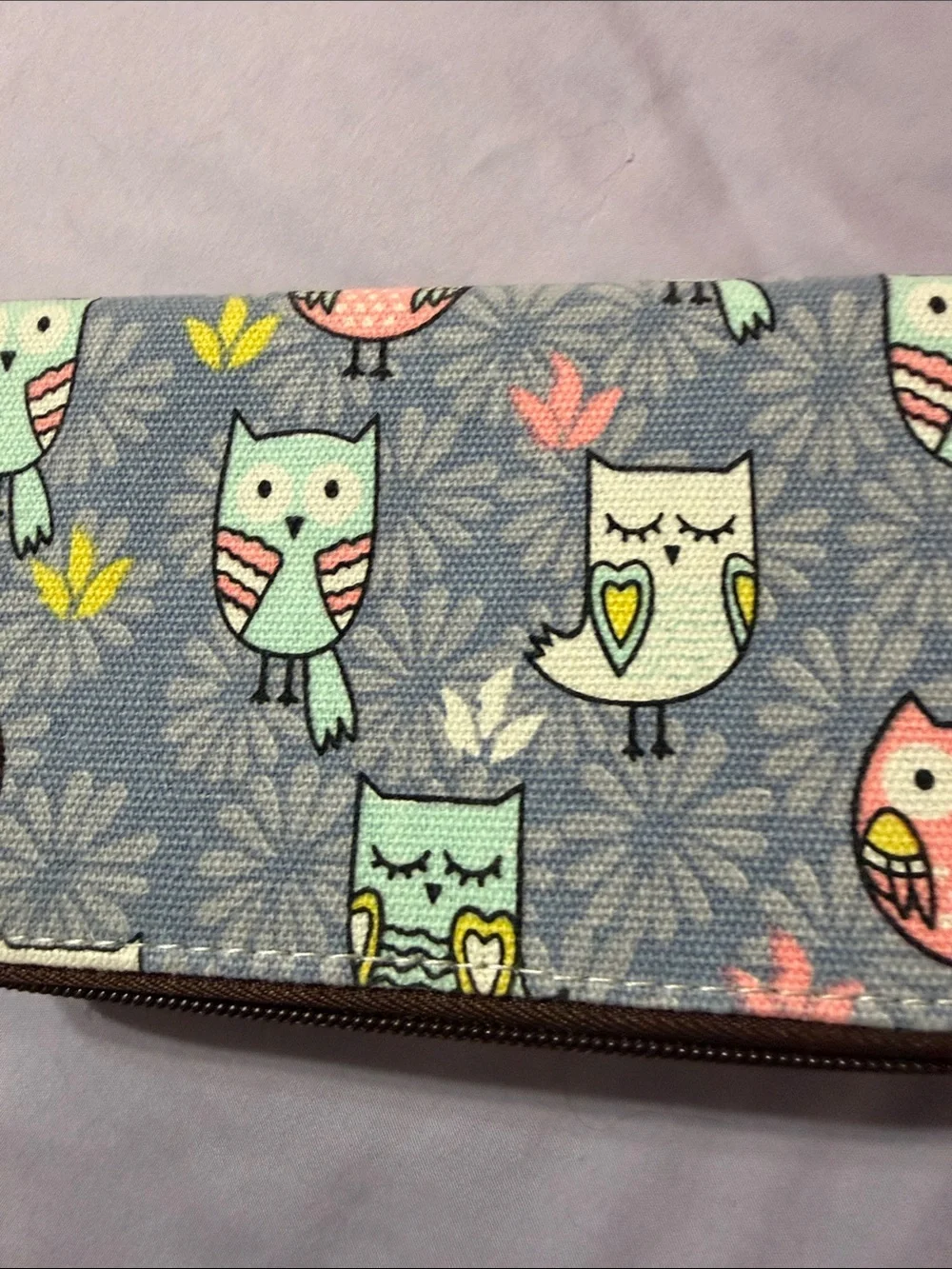 UNIONBAY 1981 Owl Aztec  Geometric Canvas Wristlet Wallet NWT